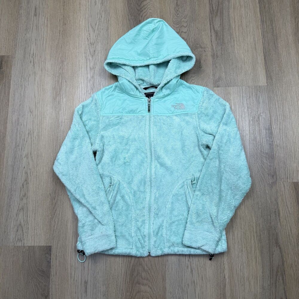 The North Face Jacket Womens XS Green Hooded Full Zip Fleece Outdoor Coat